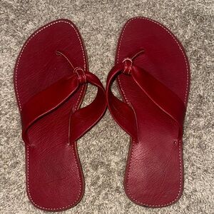 Gucci Red Leather Sandals